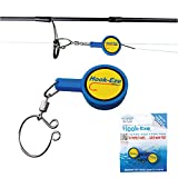 HOOK-EZE 2X Fishing Knot Tying Tool, Standard Size - Safety Device & Line Cutter - Multifunctional Fishing Accessories - Covers Fully Rigged Hooks - Blue