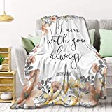 Bible Verse - I Am with You Always Fleece Throw Blanket Lightweight Super Soft Flannel Bed Blanket Perfect Home Decor for Couch Chair Sofa Living Room 50"X40" Small