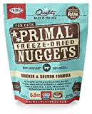 Primal Freeze-Dried Cat Food Nuggets, 5.5 oz Chicken & Salmon - Made in USA, Complete Raw Diet, Grain-Free Topper/Mixer, Gluten-Free