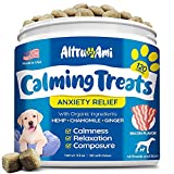 Calming Chews for Dogs - 120 Hemp Dog Calming Treats for Dog Anxiety Relief - Helps with Separation Anxiety, Travel Stress, Barking, Fireworks & Thunderstorms - Made in USA