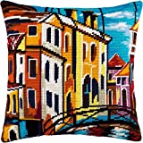 Venice. Needlepoint Kit. Throw Pillow 16Ã—16 Inches. Printed Tapestry Canvas, European Quality