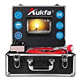 Aukfa Sewer Camera 100ft Snake Cam with Distance Counter DVR Video Sewer Pipe Inspection Equipment 7 inch LCD Monitor Duct HVAC 1000TVL Endoscope Waterproof IP68 Camera (8GB SD Card)