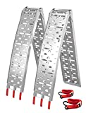 Aluminum Ramps 2 Pcs 7.5' Folding Loading Ramps, 1500 Lbs Capacity For Heavy Duty ATV UTV Motorcycles, Dirt Bike, Lawn Mowers, Snowblower, Aluminum Ramp with Load Straps