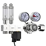 FZONE Pro Series Aquarium Dual Stage CO2 Regulator Adjustable Output Pressure with DC Solenoid and Integrated High Precision Needle Valve and Bubble Counter