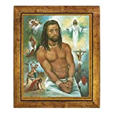 Vincent Barzoni His Voyage: The Life of Black Jesus (10x8 inches - Framed Art Print - Gold Frame)