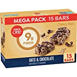 Fiber One Chewy Bars, Oats & Chocolate, Fiber Snacks, Mega Pack, 15 ct