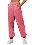Yovela Womens Pink Pants Cute Petie Sweatpants for Teen Girls Y2k Trendy Winter Lounge Trousers with Pockets