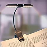 Vekkia 14 LED Rechargeable Book-Light for Reading at Night in Bed, Warm/White Reading Light with Clamp, 180 Adjustable Clip on Light, Lightweight Eye Care Book Light, Perfect for Book Lovers