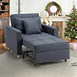 Esright Convertible Chair Bed 3-in-1, Sleeper Chair Bed, Multi-Functional Adjustable Recliner, Sofa, Bed, Single Bed Chair with Modern Linen Fabric, Navy