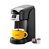 CHULUX Upgrade Single Serve Coffee Maker, 12oz Fast Brewing Machine Brewer Compatible With Pods & Reusable Filter, Auto Shut-Off, One Button Operation, for Hotel, Office, or Travel