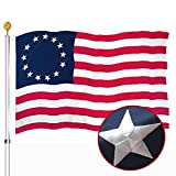 Embroidered Betsy Ross American US Flag 3x5 Outdoor Made In USA- 13 Stars Colonies Primitive USA Stitched Flags Embroidered Stars Sewn Stripes Heavy Duty Banner