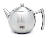 Stainless Steel Tea Pot With Removable teapot Infuser For Loose Leaf & Tea Bags - Dishwasher Safe & Heat Resistant - 1.5 Liter - By Venoly