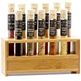 The Spice Lab Gourmet Salt Sampler Collection No. 1  Grilling Gifts for Men & Women - 11 Pyrex Tubes - All Natural Kosher Salts Gift Set - Salt Samples from Around the World - Premium Cooking Gift