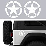 u-Box Body Bumper Hood Decals Stickers Military Star for Truck Jeep Wrangler Ford Chevrolet - Pair