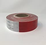 Safe Way Traction 2" x 150' Roll 3M 983 Series Diamond Grade Conspicuity Trailer DOT-C2 Reflective Safety Tape Red & White 6”/ 6” Pattern