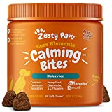 Zesty Paws Calming Chews for Dogs - Composure & Relaxation for Everyday Stress & Separation - with Ashwagandha, Organic Chamomile, L-Theanine & L-Tryptophan  Peanut Butter - 90 Count