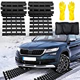 EVTIME Emergency Devices 2 pcs Tire Traction Mats 39.3" (L) x 10.8" (W), Portable for Snow, Ice, Mud, and Sand Used to Car, Truck, Van or Fleet Vehicle(2PCS 39in)