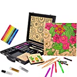 Art Coloring Kit for Girls,DIY Drawing kit with Wooden Frame, Wood Canvas Art Set and Craft for Kids Teens and Adult ,As Gift for Girls Ages 7 8 9 10 11 12 and up,Used for Home Decoration(Wooden Case)