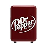 CURTIS MIS135DRP DR. Pepper Mini Portable Compact Personal Fridge Cooler, 4 Liter Capacity, 6 Cans, Makeup, Skincare, Freon-Free & Eco Friendly, Maroon