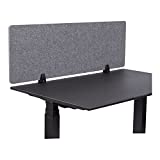 Stand Up Desk Store ReFocus Raw Clamp-On Acoustic Desk Divider Mounted Privacy Panel to Reduce Noise and Visual Distractions (Castle Gray, 47.25" x 16")