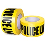 Police Line Do Not Cross Tape 2 Pack, 3 inch x 1000 feet, Hazard Tape Black and Yellow, Strongest & Thickest Tape, Weatherproof Resistant Tear Resistant Design