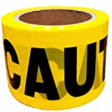 KINGPLAST Yellow Caution Tape Roll - 3 Inch 300feet Non-Adhesive Yellow Black Barrier Warning Tape for Safety Quarantine Danger Construction Crime Scene