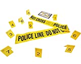 Kobe1 Police Line Do Not Cross Novelty Barrier Tape (20Feet) and Photo Evidence Markers,Frames,Tents.Cards 1-10 (2.8"x1.6" Folded).