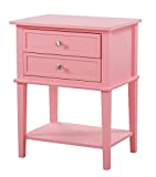 Glory Furniture Newton , Pink Nightstand, SIDE TABLE 28" H x 16" W x 22" D