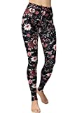 VIV Collection One Size Print Fashion Leggings, Seamless Floral