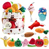 Nocciola 12 Pack Dog Squeaky Toys Cute Plush Toys for Small Medium Dog|Pet Toys|Squeaky Toys|Plush Games| Carry Bag