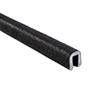 Trim-Lok Rubber-Lok – Fits 1/4” Edge, 17/32” Leg Length, 25’ Length, Black, Sand Texture – Flexible PVC/Aluminum Edge Trim for a Secure Grip – Edge Protector for Sharp/Rough Surfaces, Easy to Install