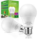 Grow Light Bulbs, Briignite LED Grow Light Bulb A19 Bulb, Full Spectrum Grow Light Bulb, Plant Light Bulbs E26 Base, 11W Grow Bulb 100W Equivalent, Grow Light for Indoor Plants, Seed Starting, 2Pack