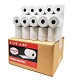 BuyRegisterRolls (1 Case) 2 1/4 x 85 (48 GSM Paper thickness) Thermal Paper rolls Fits Most Credit Card Terminals