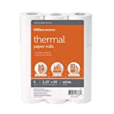 Office Depot Thermal Paper Rolls, 2 1/4in. x 85ft, White, Pack of 9, 109317