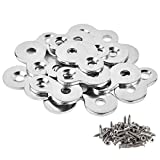 30 Pack Figure 8 Steel Desk Top Fastener Clip with Screws - Heavy Duty Figure-Eight Fasteners Clips Attaching a Table, Solid Steel, 12 Gauge