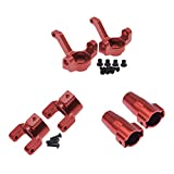 Alloy Front Hub Carrier/Rear Axle Cover Bushing/Steering Hub Carrier for RC RedCat 1/10 Everest Gen7 Pro/Sport (Red)