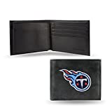 NFL Rico Industries Embroidered Leather Billfold Wallet, Tennessee Titans, 3.25 x 4.25-inches