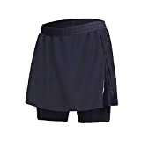 beroy Women Quick Dry and Breathable Cycling Skirt Shorts,Bike Skorts Pantskirt with 3D Padded(ablack,S)