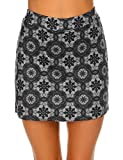 Ekouaer Women Skirts Casual Stretch Cycling Skorts for Women Plus Size Black Floral