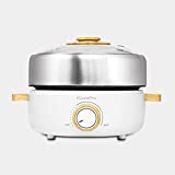 Kuchepro Non-stick Electric Grill & Hot Pot Mini, 2-in-1 Multi-function cooking pot, 2.5L, Removable 304 Stainless Steel,Fried, Stir-fried, Stewed, Braised cooking use (White)