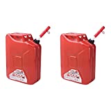 Midwest Can 5-Gal Metal Gas Can w/ Spout (2 Pack)