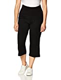 Danskin Women's Sleek Fit Yoga Crop Pant, Black, Small