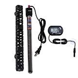 MQ Submersible Aquarium Heater Auto Thermostat, 300W Fish Tank Heater with LCD Digital Aquarium Thermometer, Shatter-Proof and Blast-Proof