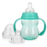 Nuby 3 Stage Tritan Wide Neck Grow with Me No-Spill Bottle to Cup, 8 Oz, Teal