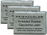 PRISMACOLOR Design Eraser, 1224 Kneaded Rubber Eraser, Grey (70531) (3 Pack)