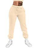 GOKATOSAU Women's Sexy Lounge Stretch Casual Jogger Drawstring Sweatpants with Pockets Khaki