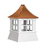 Cupola 16" Vinyl Shed Cupola with Windows Copper Metal Pagoda Roof