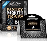 Dr. Killigan's Premium Pantry Moth Traps with Pheromones Prime | Safe, Non-Toxic with No Insecticides | Sticky Glue Trap for Food and Cupboard Moths in Your Kitchen | Organic (Black, 6)