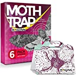 Mottenfalle Clothes Moth Traps 6-Pack - Prime Safe Non-Toxic Eco-Friendly Moth Traps with Pheromones Sticky Adhesive Tool for Wool Closet Carpet - with no Pesticides and Insecticides (Red)