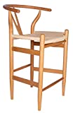 Amazon Brand – Stone & Beam Wishbone Counter-Height Barstool, 38.2"H, Beech Wood, Natural / Natural